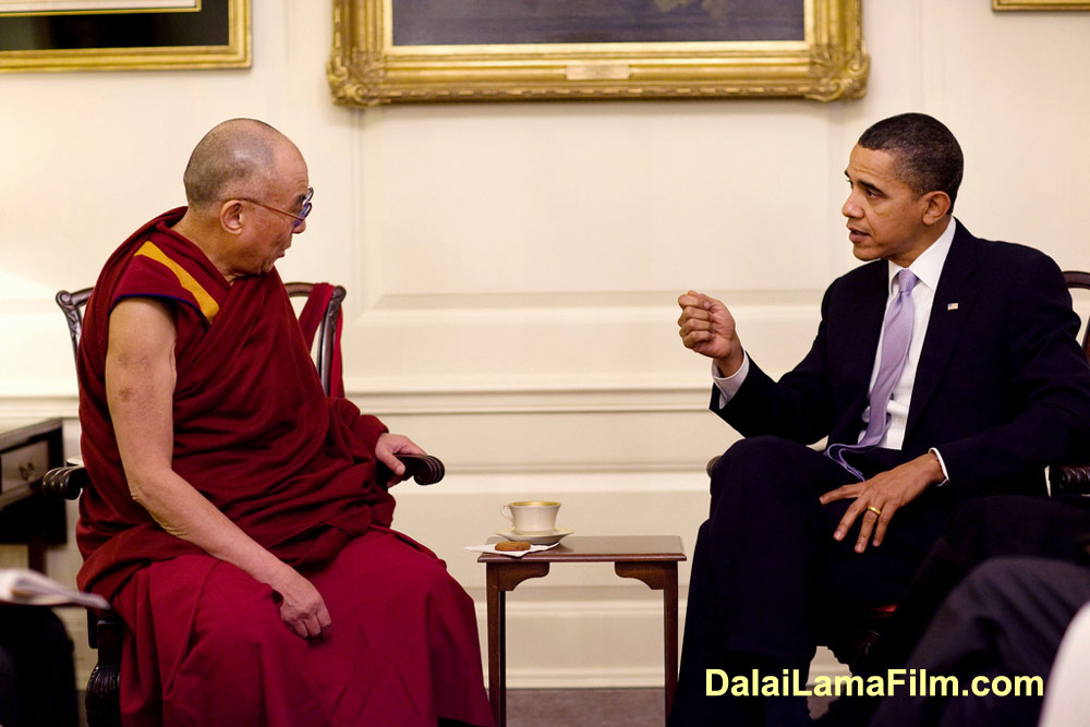 The Dalai Lama and President Barak Obama meet at the White House in Washington D.C. on February 18, 2010