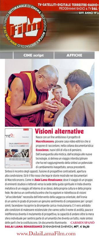 Italian Magazine "FilmTV" review of the Dalai Lama Renaissance Documentary Film