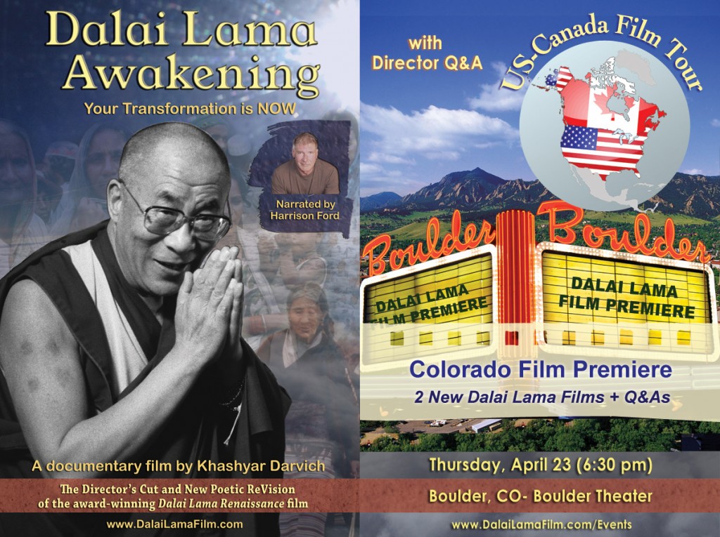 Boulder Colorado Film Premiere of 2 new Dalai Lama Films