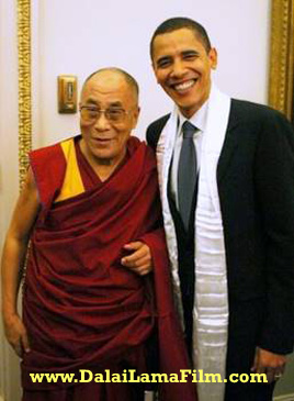 President Barack Obama (then Senator Obama) with the Dalai Lama at a 2005 Senate Foreign Relations Committee Event
