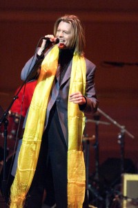 David Bowie on stage at the 2001 Tibet House Benefit Concert in NYC